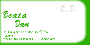 beata dan business card